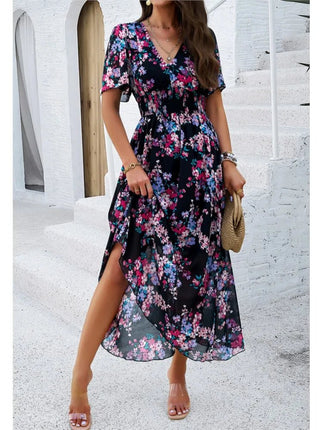 Party Dress Women V-Neck Long Sleeve Plus Dress - Party Dress - FJBK - Mad Fly Essentials