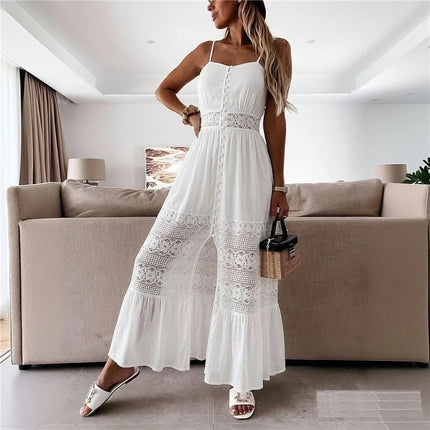 Party Dress Women White Sleeveless Bohemian Maxi Dress - Party Dress - Emmababy - Mad Fly Essentials
