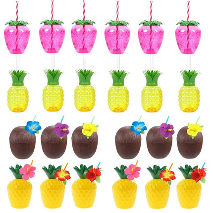 Party Essentials Pineapple Strawberry Fruit 8pc Cups - Party Essentials - 001 - Mad Fly Essentials