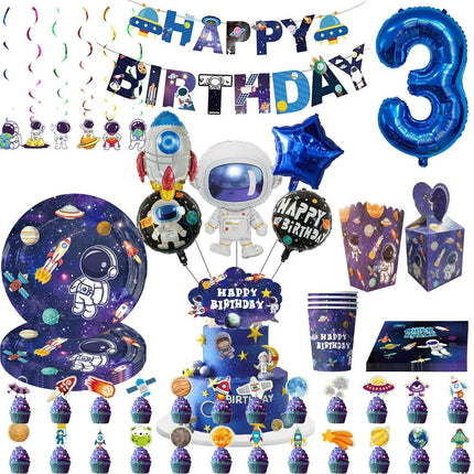 Party Essentials Space Astronaut Tableware Kid Birthday Decor Supply - Party Essentials - LISM - Mad Fly Essentials