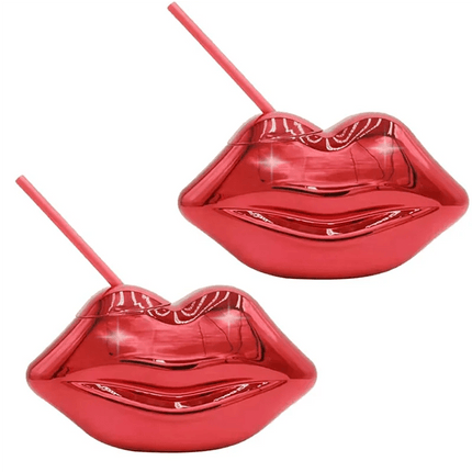 Party Essentials Valentines Day Lip Retro Straw Cups - Party Essentials - Amorcome - Mad Fly Essentials