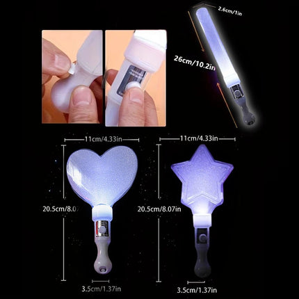 Party Favors 20pc White Heart-Shaped LED Fiber Glow Sticks - Party Favors - Hviero - Mad Fly Essentials