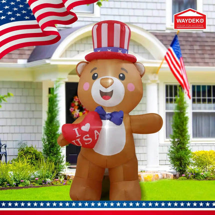 Patriotic Independence Day 4th of July Bear/Dinosaur/Nutcracker Inflatable - Inflatable - Starry Decor - Mad Fly Essentials