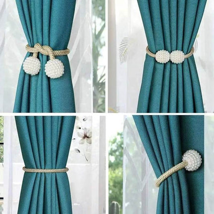 Pearl Magnetic Clip Tie Curtain Buckle Set Home Decor - Mad Fly Essentials