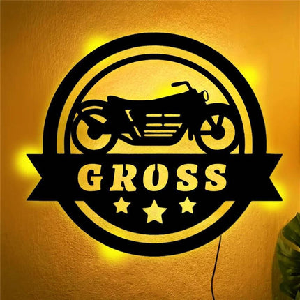 Personalized Motorcycle Car Wall LED Night Light - LED Night Light - GXFC Lighting - Mad Fly Essentials