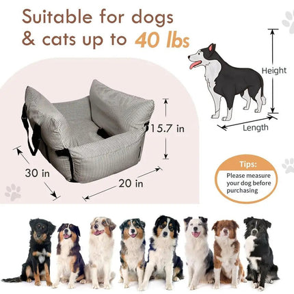 Pet Booster Seat Portable Plaid Dog Cat Seat - Pet Booster Seat - CPLIFE - Mad Fly Essentials