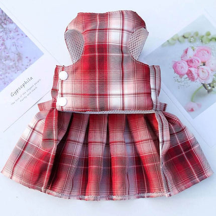 Dog Plaid Bow Tie Dress Outfit Pet Essentials - Pet Essentials - AE Pets - Mad Fly Essentials