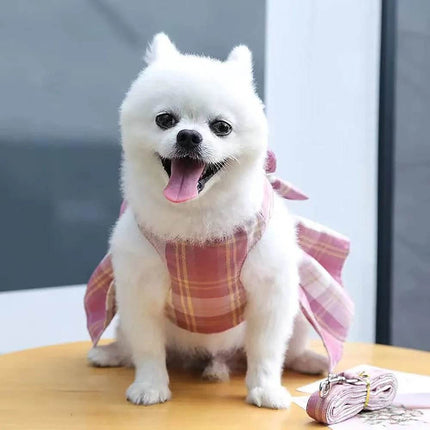 Dog Plaid Bow Tie Dress Outfit Pet Essentials - Pet Essentials - AE Pets - Mad Fly Essentials