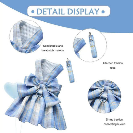 Dog Plaid Bow Tie Dress Outfit Pet Essentials - Pet Essentials - AE Pets - Mad Fly Essentials