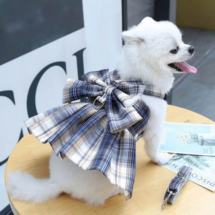 Dog Plaid Bow Tie Dress Outfit Pet Essentials - Pet Essentials - AE Pets - Mad Fly Essentials