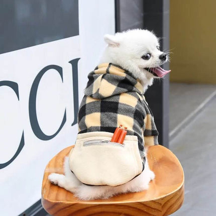 Dog Plaid Reversible Jacket Pet Hoodies - Mad Fly Essentials