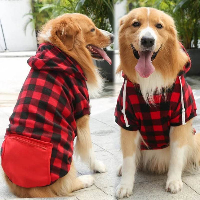 Dog Plaid Reversible Jacket Pet Hoodies - Mad Fly Essentials