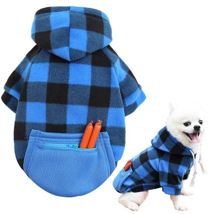 Dog Plaid Reversible Jacket Pet Hoodies - Mad Fly Essentials
