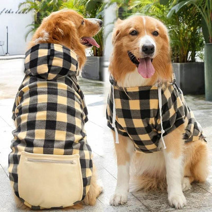 Dog Plaid Reversible Jacket Pet Hoodies - Mad Fly Essentials