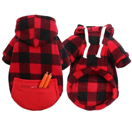 Dog Plaid Reversible Jacket Pet Hoodies - Mad Fly Essentials