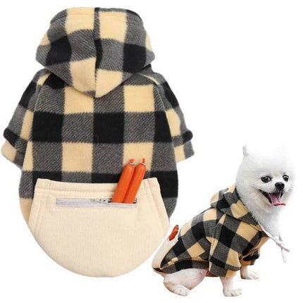 Dog Plaid Reversible Jacket Pet Hoodies - Mad Fly Essentials
