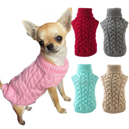 Dog Solid Winter Sweater Pet Essentials – Mad Fly Essentials