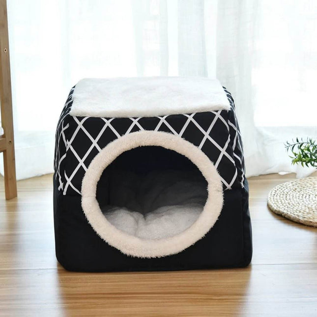 Dog Villa Winter Cat Cave Bed Pet Essentials - Pet Essentials - Muttering Bear - Mad Fly Essentials