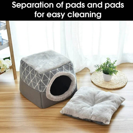 Dog Villa Winter Cat Cave Bed Pet Essentials - Pet Essentials - Muttering Bear - Mad Fly Essentials