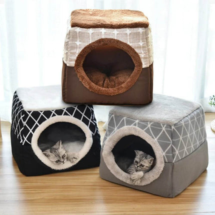 Dog Villa Winter Cat Cave Bed Pet Essentials - Pet Essentials - Muttering Bear - Mad Fly Essentials