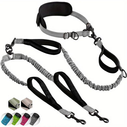 Pet Essentials 2in1 Reflective Double No Pull Dog Leash - Pet Essentials - PETLOVEY - Mad Fly Essentials