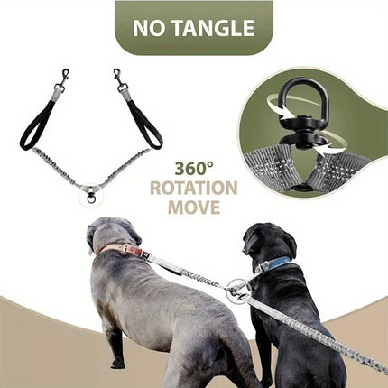 Pet Essentials 2in1 Reflective Double No Pull Dog Leash - Pet Essentials - PETLOVEY - Mad Fly Essentials