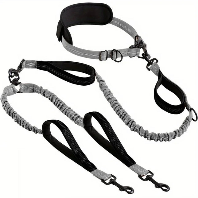 Pet Essentials 2in1 Reflective Double No Pull Dog Leash - Pet Essentials - PETLOVEY - Mad Fly Essentials