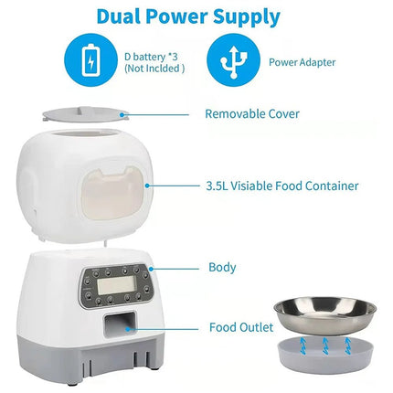 Pet Essentials Smart 3.5L Dog Feeder Food Dispenser - Pet Essentials - ZYfeeder - Mad Fly Essentials