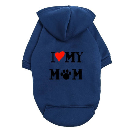 Pet Hoodies I Love Mom Heart Dog Apparel - Pet Hoodies - pb+ - Mad Fly Essentials