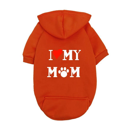 Pet Hoodies I Love Mom Heart Dog Apparel - Pet Hoodies - pb+ - Mad Fly Essentials