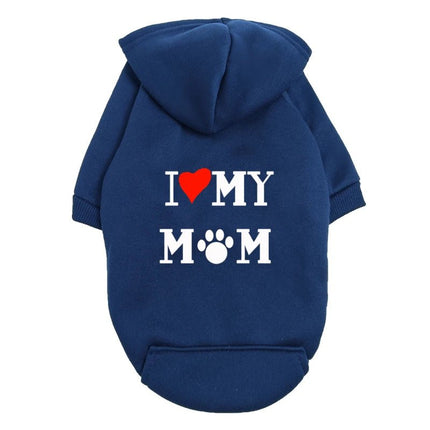 Pet Hoodies I Love Mom Heart Dog Apparel - Pet Hoodies - pb+ - Mad Fly Essentials