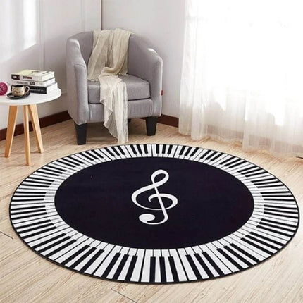 Piano Music Note 3D Round Area Rug - Area Rug - Warm like home - Mad Fly Essentials