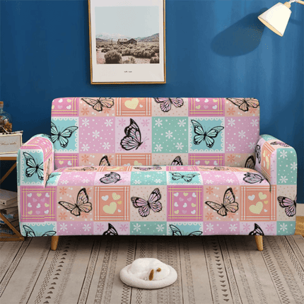 Pink 3D Universal Butterfly Elastic Sofa Slipcover - Slipcover - S - EMIGA - Mad Fly Essentials