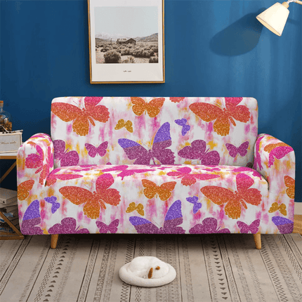 Pink 3D Universal Butterfly Elastic Sofa Slipcover - Slipcover - S - EMIGA - Mad Fly Essentials