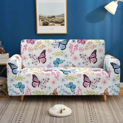 Pink 3D Universal Butterfly Elastic Sofa Slipcover - Mad Fly Essentials