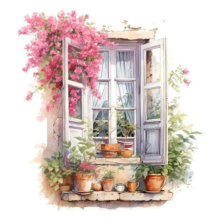 Pink Flower Window 3D Wall Sticker - 3D Wall Sticker - Three Ratels - Mad Fly Essentials