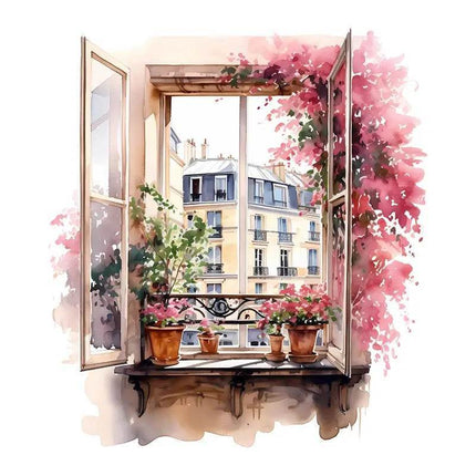 Pink Flower Window 3D Wall Sticker - 3D Wall Sticker - Three Ratels - Mad Fly Essentials