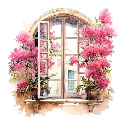 Pink Flower Window 3D Wall Sticker - 3D Wall Sticker - Three Ratels - Mad Fly Essentials
