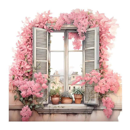 Pink Flower Window 3D Wall Sticker - 3D Wall Sticker - Three Ratels - Mad Fly Essentials