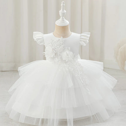 Princess Dress Baby Girl Pink Bow Lace Birthday Dress - Princess Dress - LZH - Mad Fly Essentials