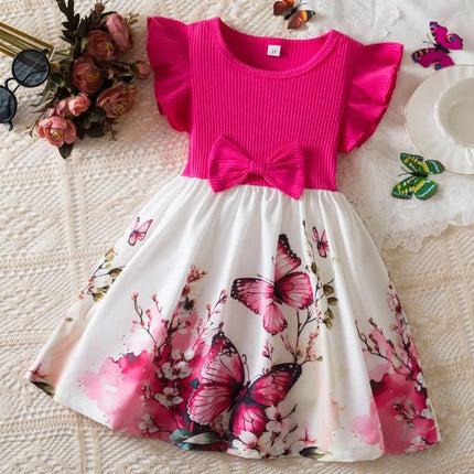 Princess Dress Girl Butterfly Bow Party Autumn Dresses - Princess Dress - Rubby - Mad Fly Essentials