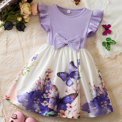 Princess Dress Girl Butterfly Bow Party Autumn Dresses - Princess Dress - Rubby - Mad Fly Essentials