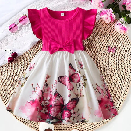 Princess Dress Girl Butterfly Bow Party Autumn Dresses - Princess Dress - Rubby - Mad Fly Essentials
