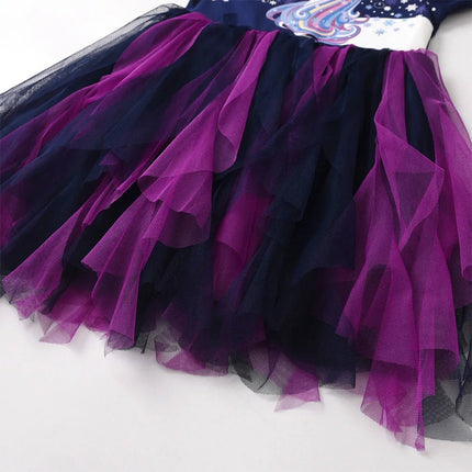 Princess Dress Girl Purple Navy Ruffled Tulle Dress - Princess Dress - Ogilvy Mather - Mad Fly Essentials