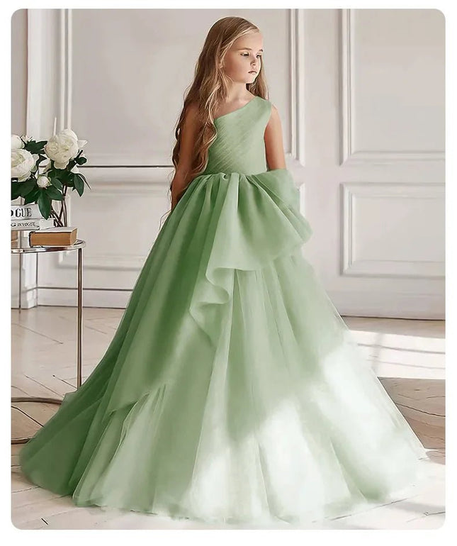 Princess Dress Girls Embroidery White Lace Bridesmaid Evening Dress - Princess Dress - NNJXD - Mad Fly Essentials
