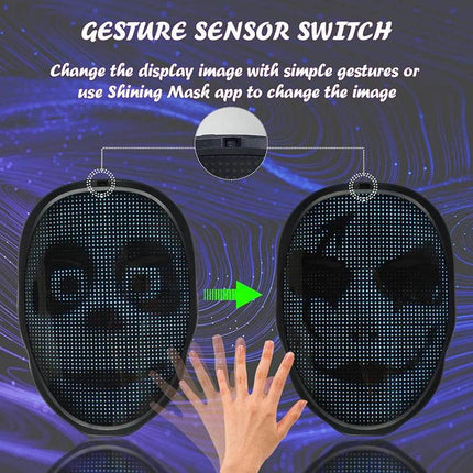 Programmable LED Bluetooth Costume Mask - Costume Mask - FCCEMC - Mad Fly Essentials