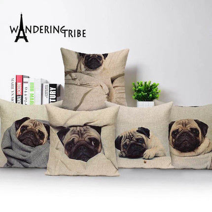 Pug Dog Linen Throw Cover Pillows Decor – Mad Fly Essentials