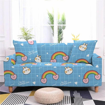 Rabbit Rainbow Pattern 3D Sofa Slipcover - Mad Fly Essentials