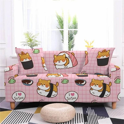 Rabbit Rainbow Pattern 3D Sofa Slipcover - Slipcover - S - EMIGA - Mad Fly Essentials