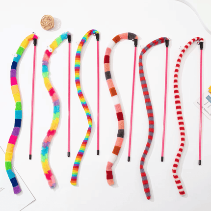 Rainbow Long Tail Caterpillar Cat Toy Pet Essentials - Pet Essentials - Ahwoo And Groo - Mad Fly Essentials